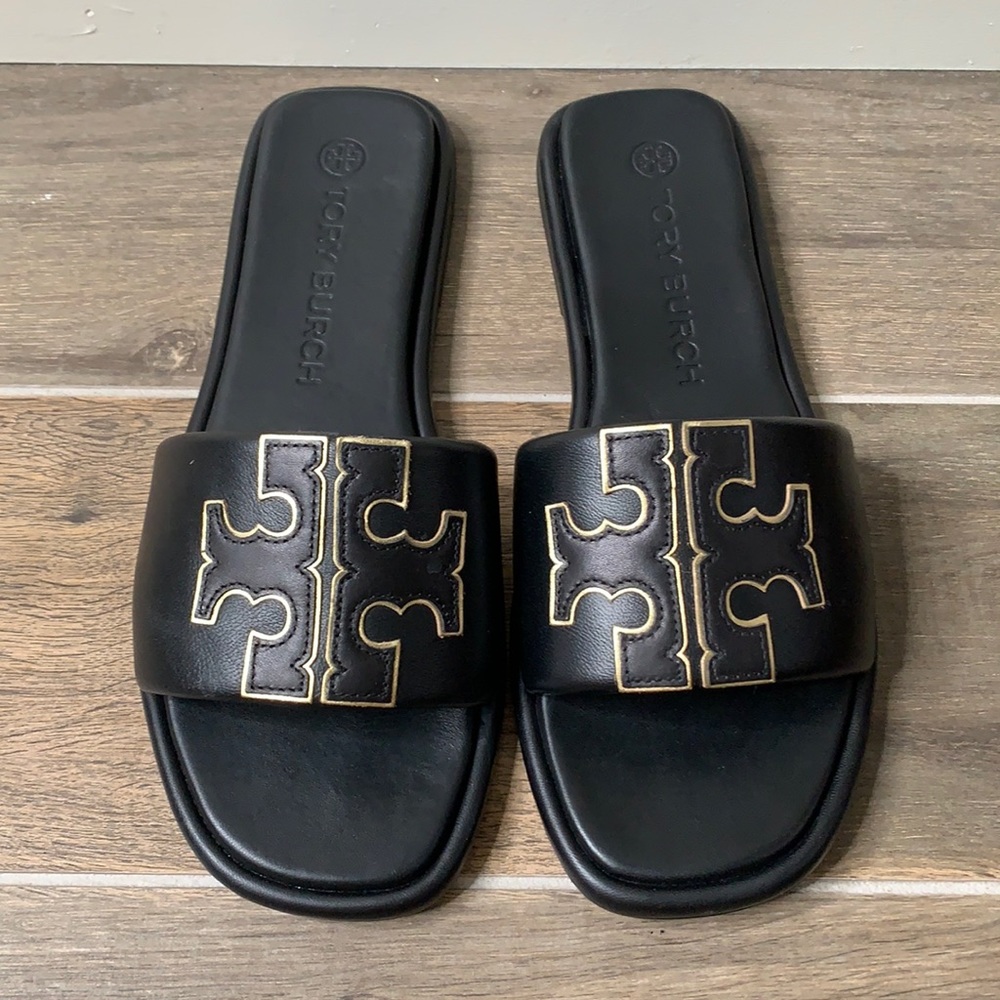 Tory Burch Medallion Padded Slides Sandals Size 10